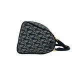 Dior with Key Trotter Pattern Canvas Leather Mini Boston Bag Navy — view 6