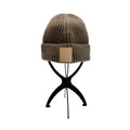 Loewe Knit Hat Logo Patch Anagram Beanie Rib Brown Beige