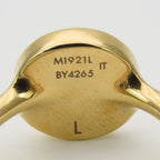 Louis Vuitton Ring L Metal Gold Pink LV Logo — view 5