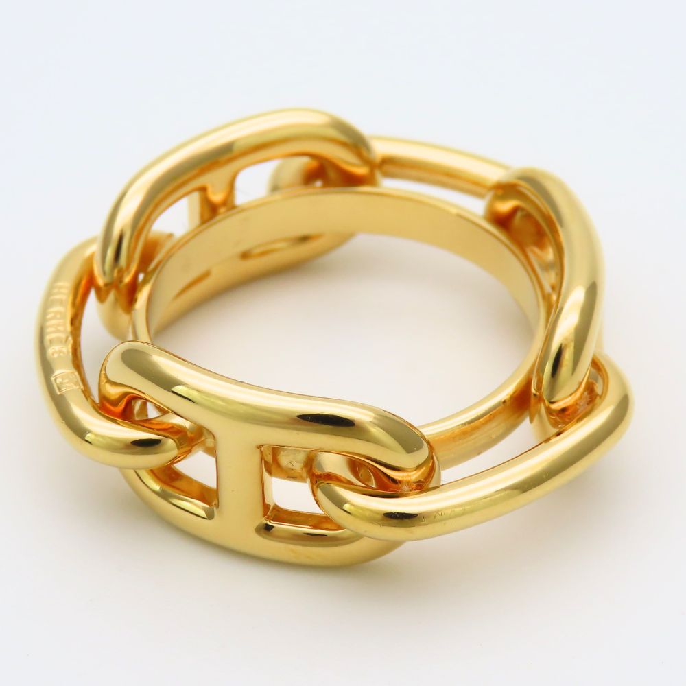 Hermes Scarf Ring Chaine D'ancre Metal Gold — view 3