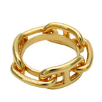 Hermes Scarf Ring Chaine D'ancre Metal Gold