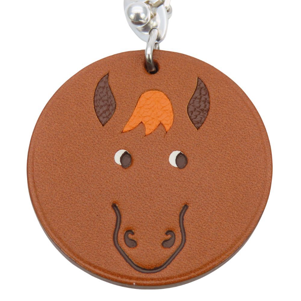Hermes Bag Charm Horse Leather 925 Sterling Silver Brown Animal — view 2