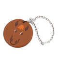 Hermes Bag Charm Horse Leather 925 Sterling Silver Brown Animal