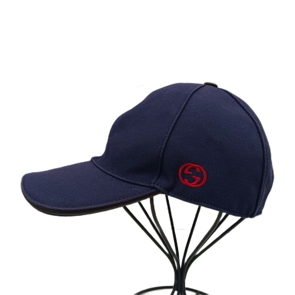 Gucci Interlocking G Sherry Line Cap M 58 Navy Hat — view 2