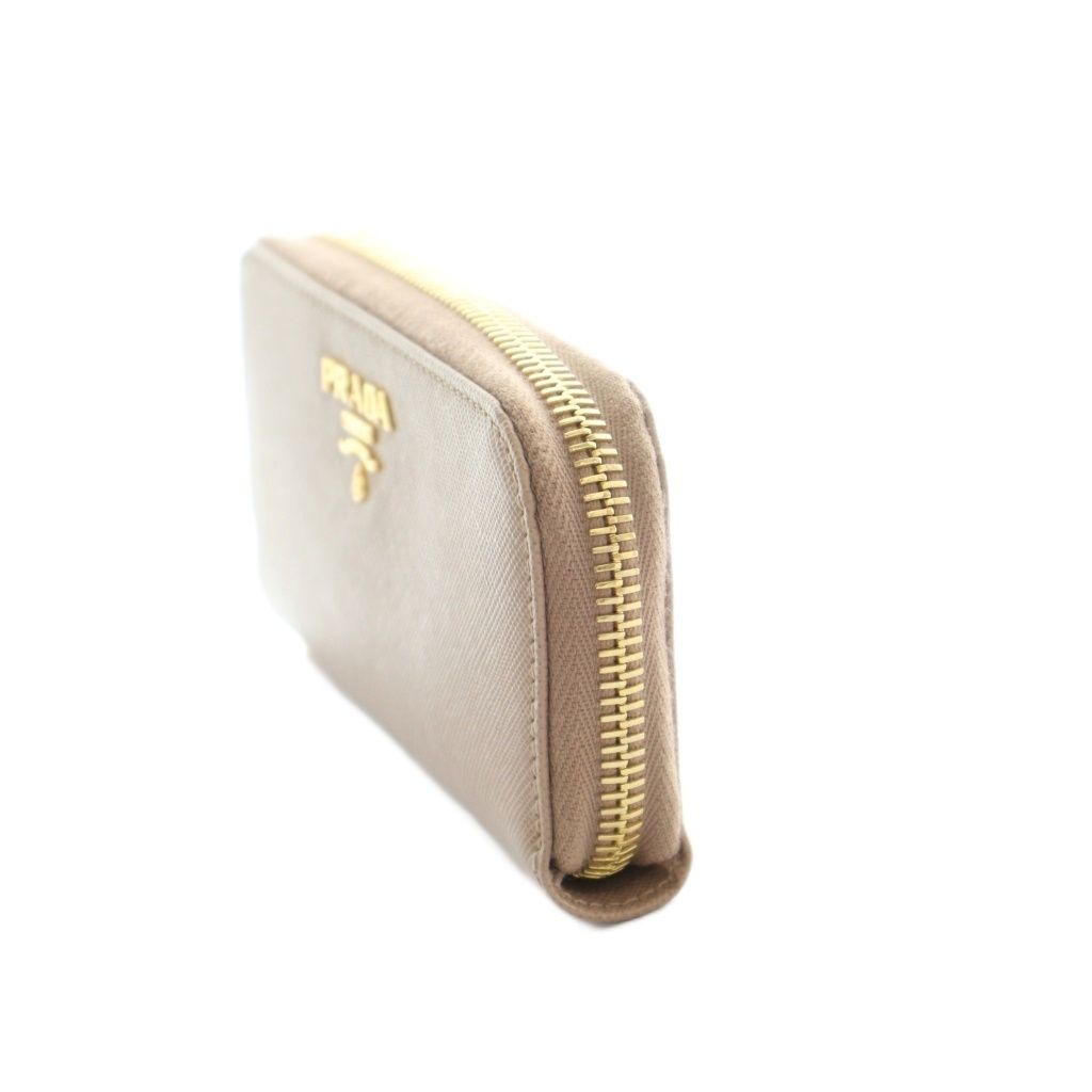 Prada Key Case Zip Around Leather Pink Key Holder — view 3