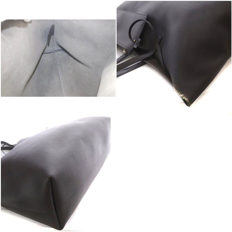 Saint Laurent Paris Tote Bag Leather Charcoal Gray — view 8