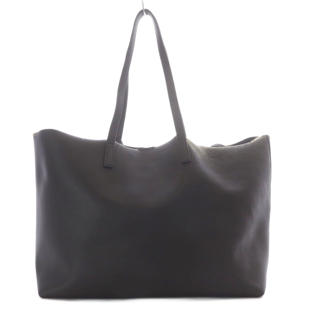 Saint Laurent Paris Tote Bag Leather Charcoal Gray — view 2
