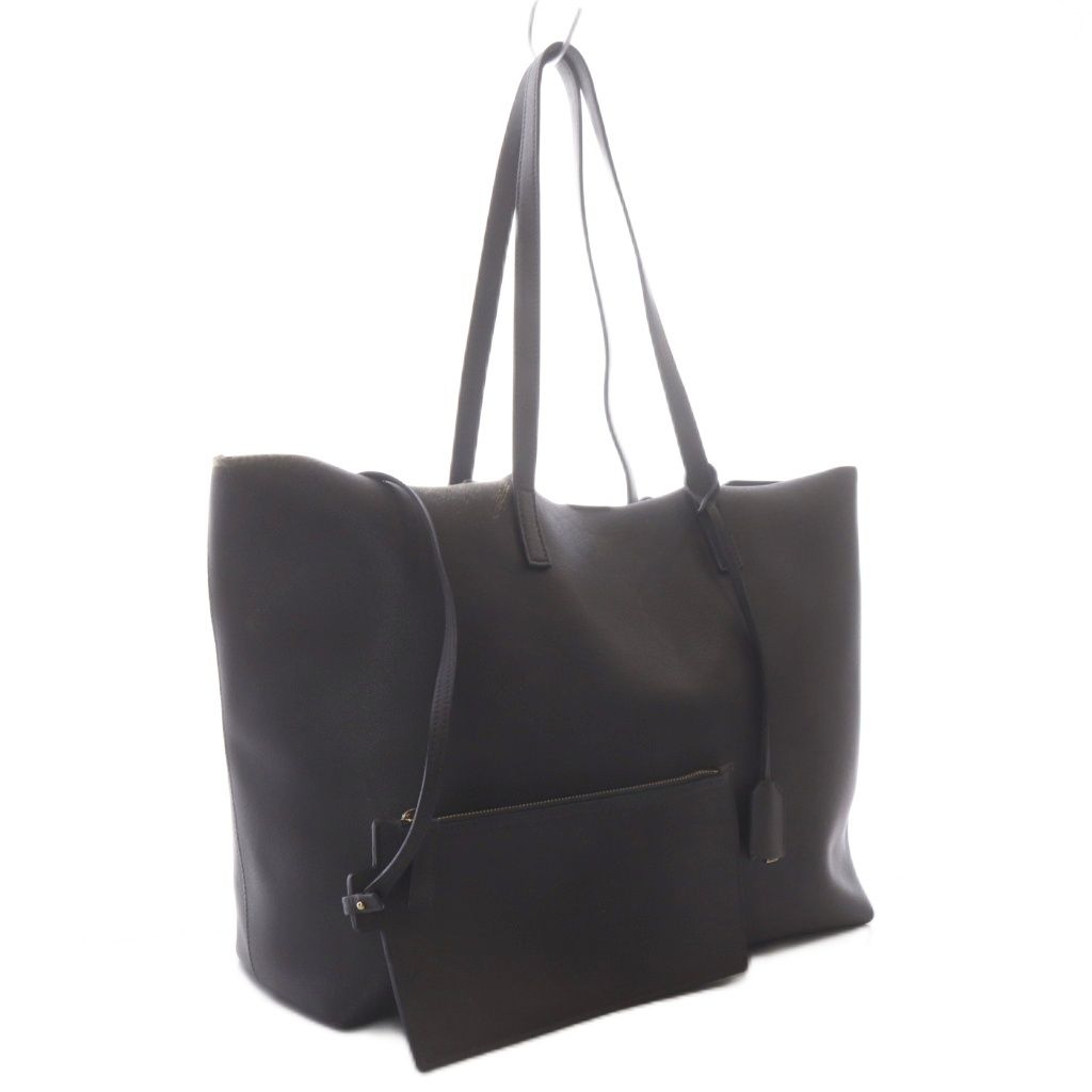 Saint Laurent Paris Tote Bag Leather Charcoal Gray — view 5