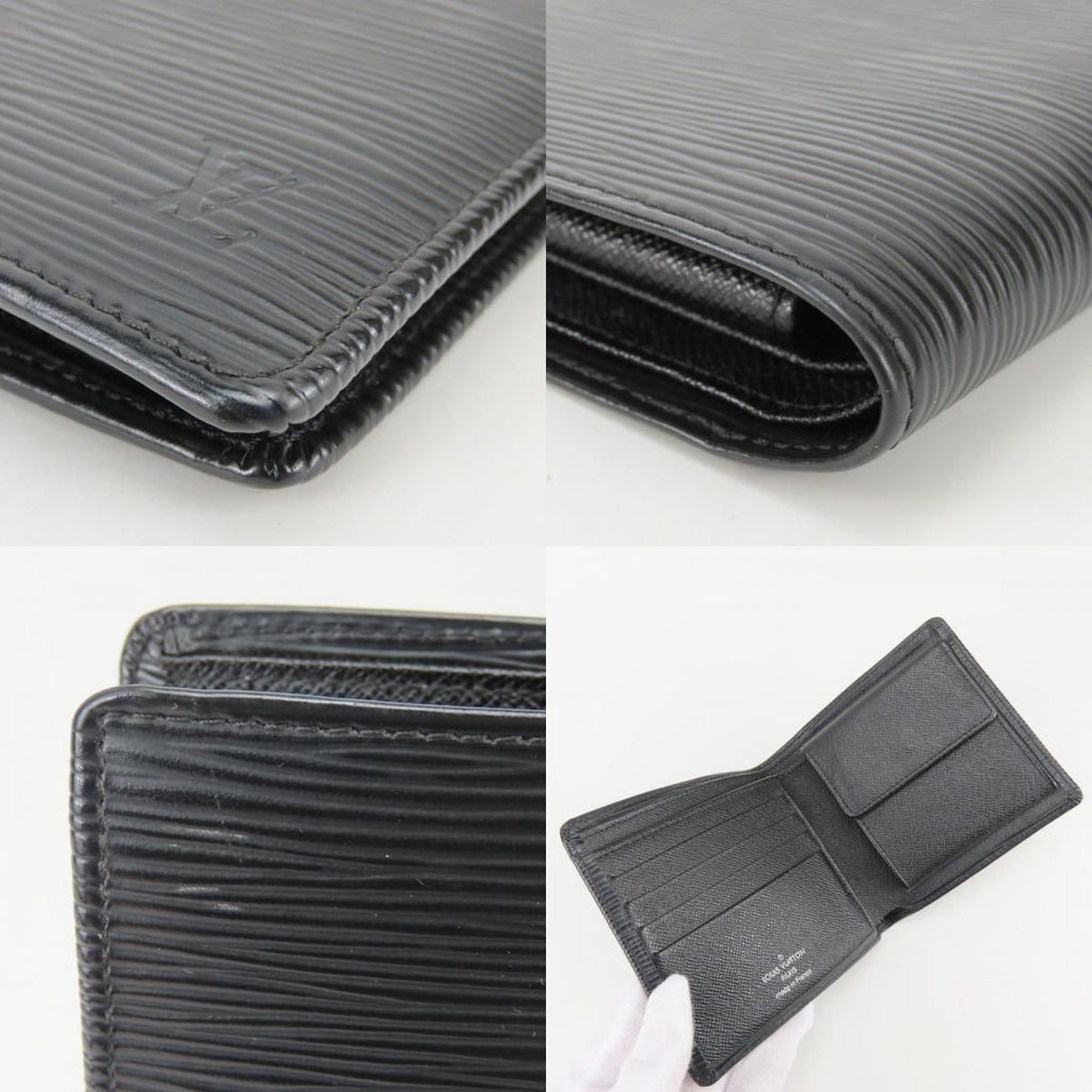 Louis Vuitton Bifold Wallet Portefeuille Marco Epi Leather Noir Compact Simple — view 6