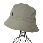 Prada Vintage Gabardine Bucket Hat L Logo Embroidery Thick Ivory