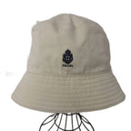 Prada Vintage Gabardine Bucket Hat L Logo Embroidery Thick Ivory — view 2