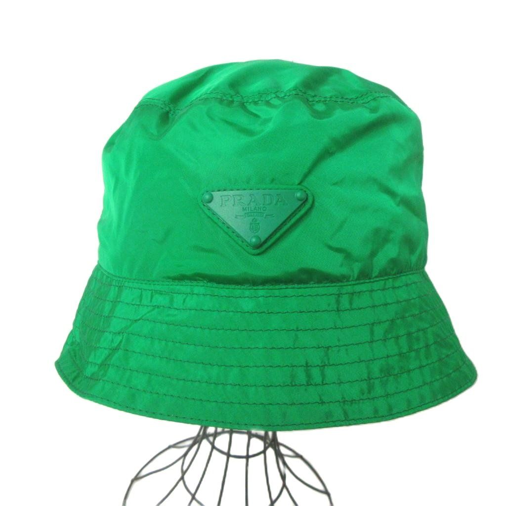 Prada Re-Nylon Bucket Hat Green Hat Triangle Logo — view 2