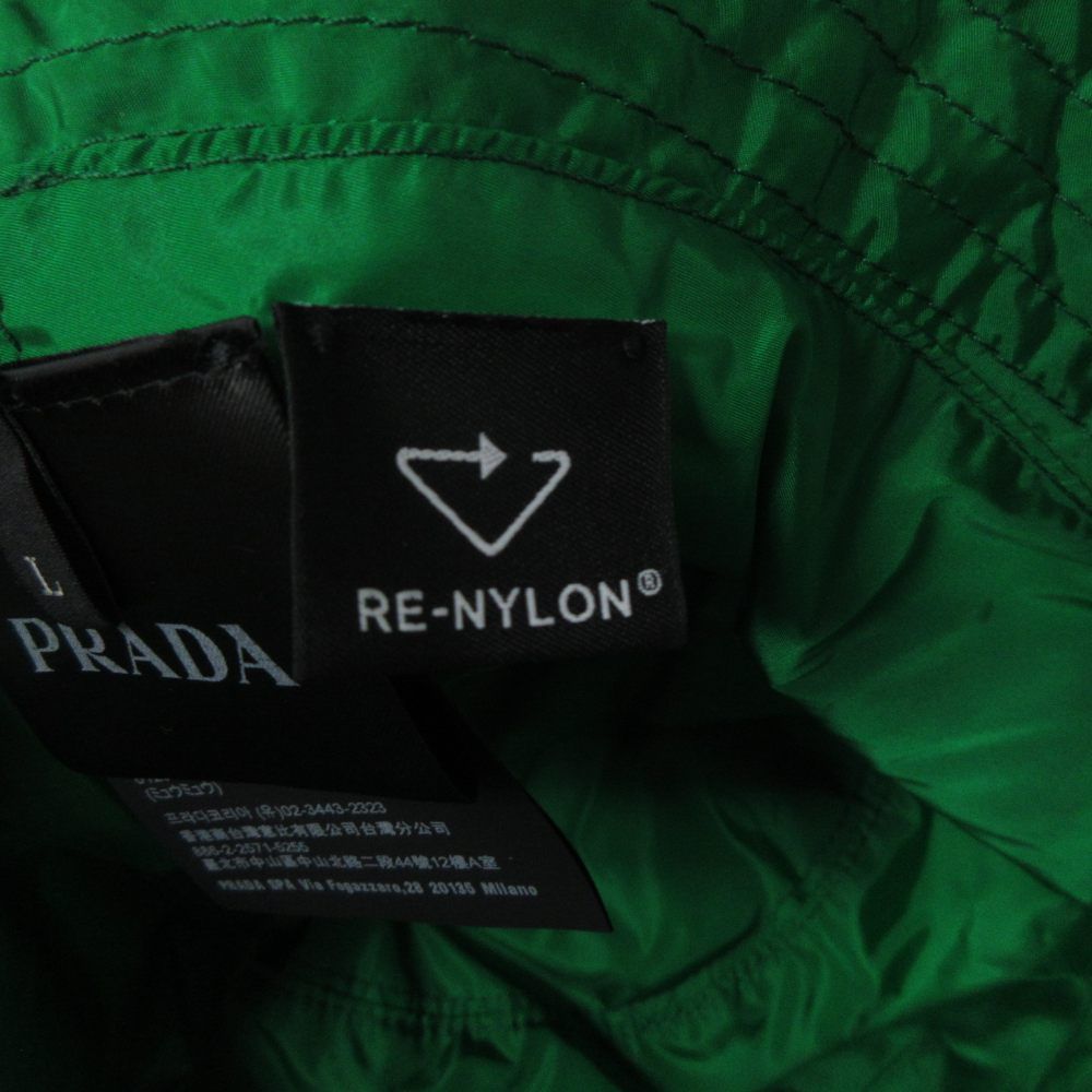 Prada Re-Nylon Bucket Hat Green Hat Triangle Logo — view 7