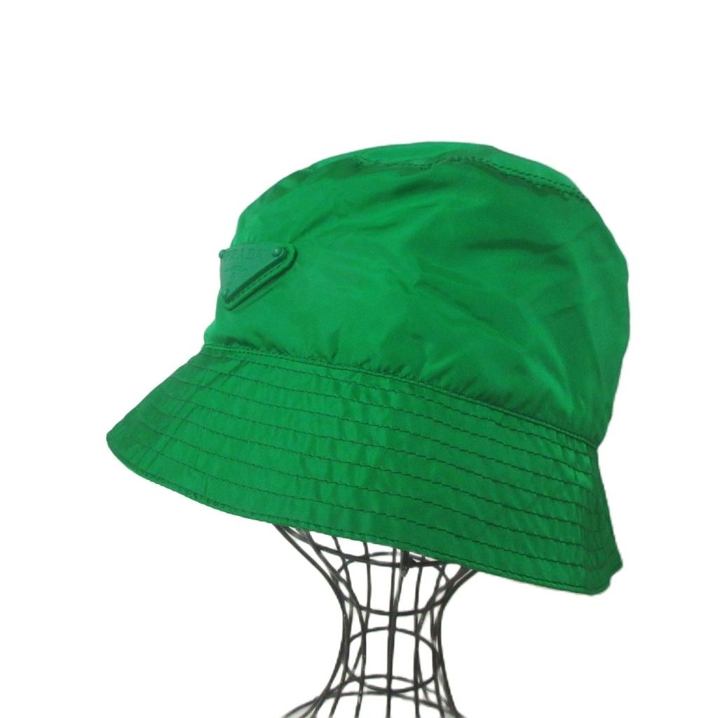 Prada Re-Nylon Bucket Hat Green Hat Triangle Logo