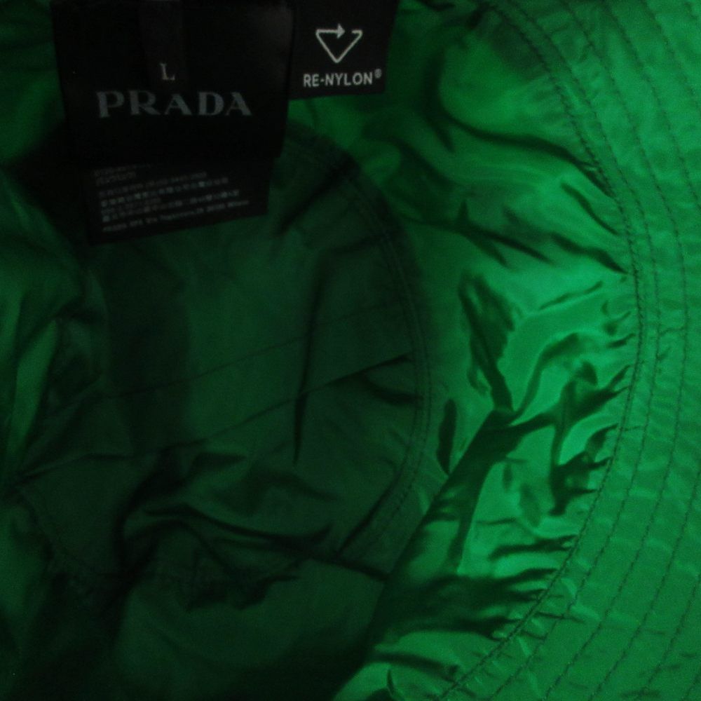 Prada Re-Nylon Bucket Hat Green Hat Triangle Logo — view 5