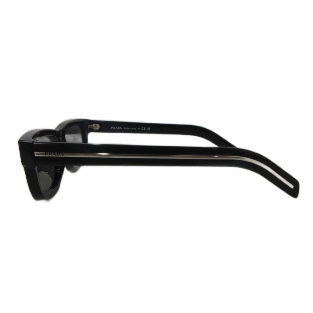 Prada Sunglasses Eyewear Icon Metal Plaque Square Logo Color Lens Black — view 3