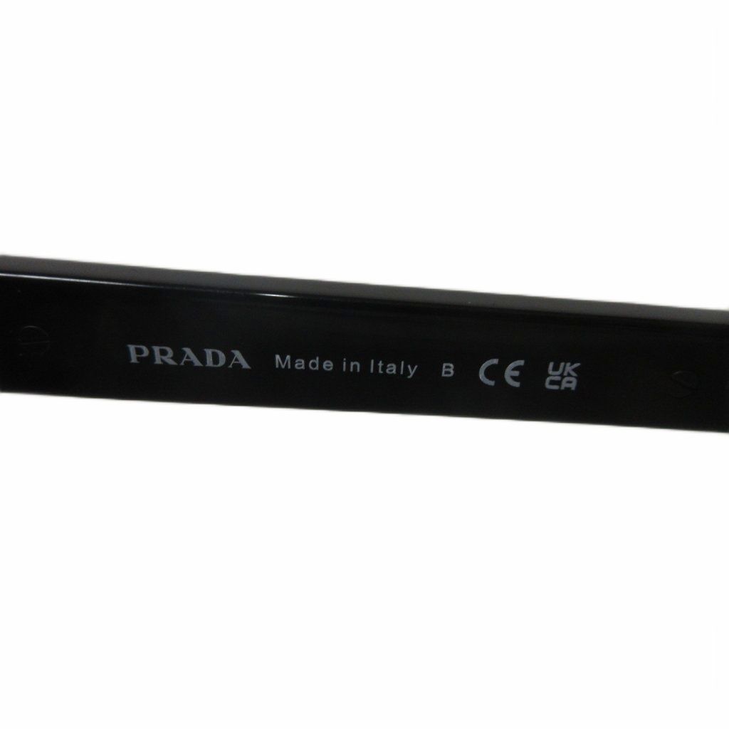 Prada Sunglasses Eyewear Icon Metal Plaque Square Logo Color Lens Black — view 7