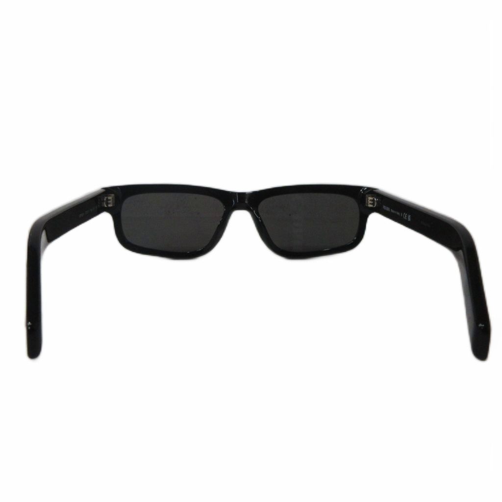 Prada Sunglasses Eyewear Icon Metal Plaque Square Logo Color Lens Black — view 2