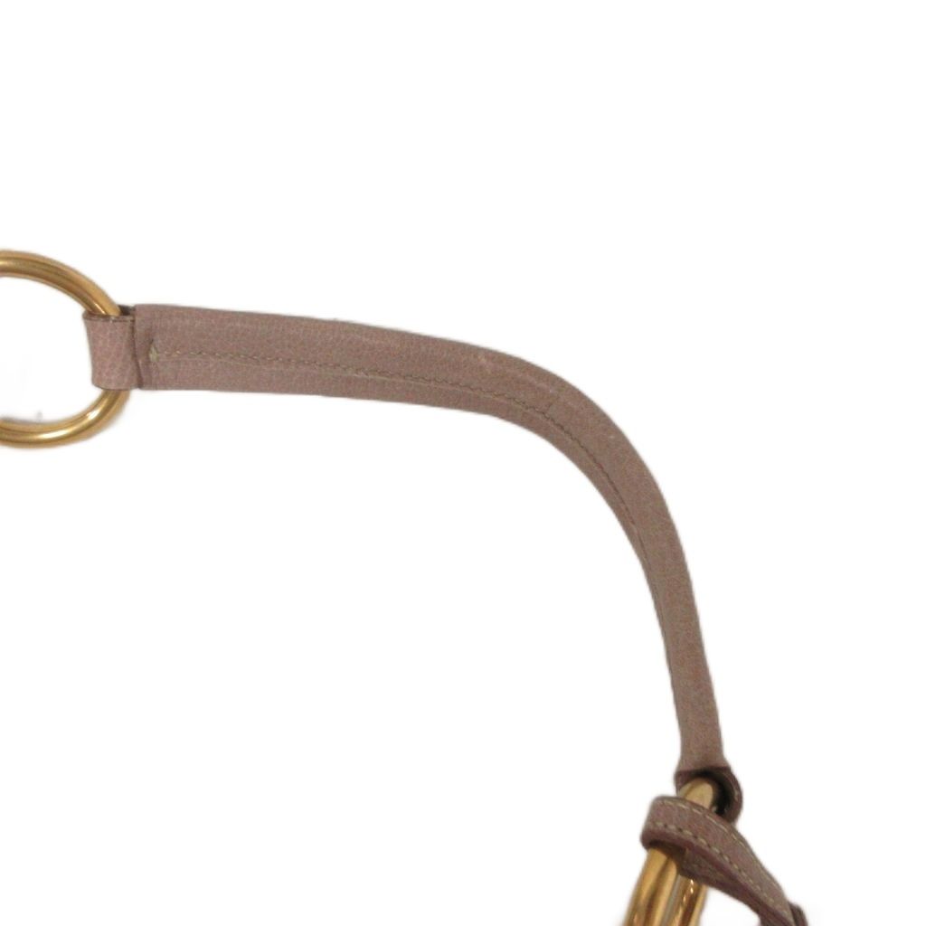 Prada Handbag Half Moon Leather Logo Strap Zip Closure Pink — view 8