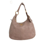Prada Handbag Half Moon Leather Logo Strap Zip Closure Pink