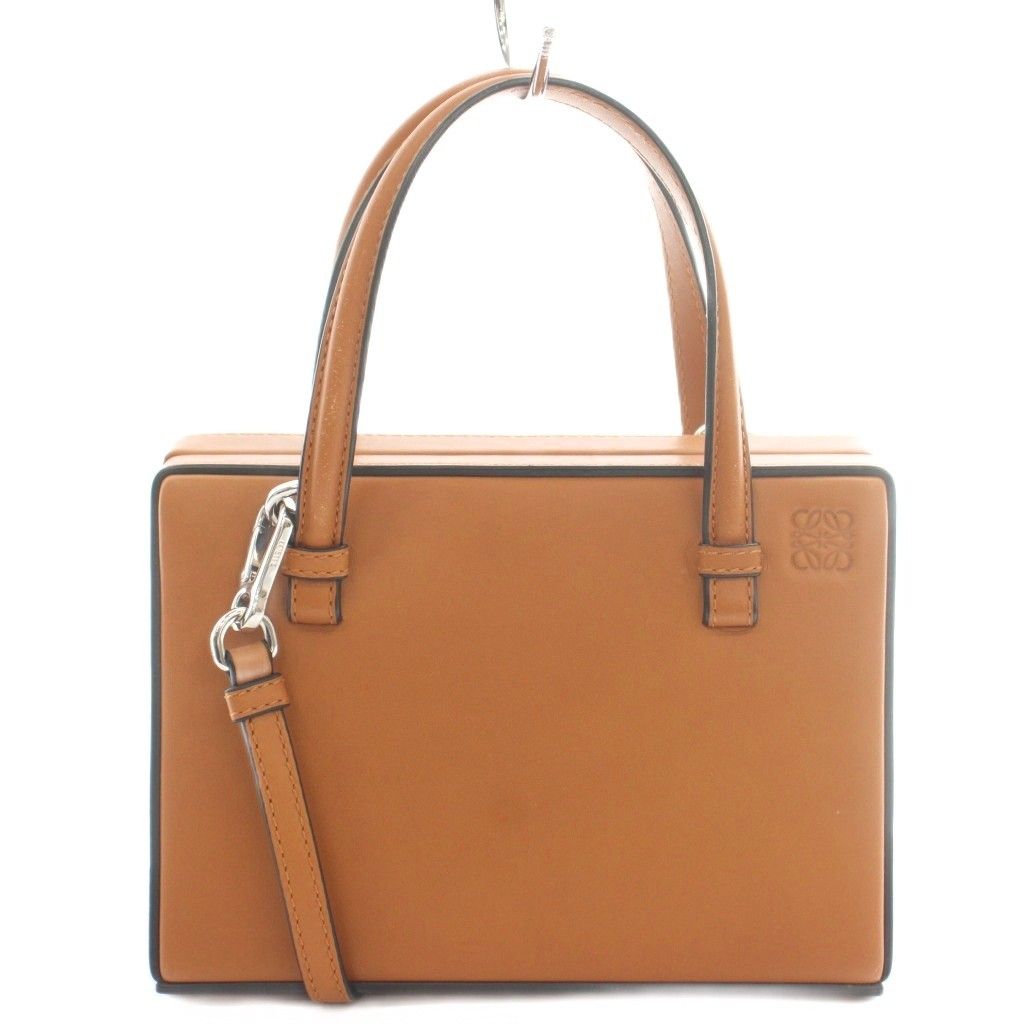 Loewe Postal Small Bag Hand Anagram Logo Solid Leather Brown