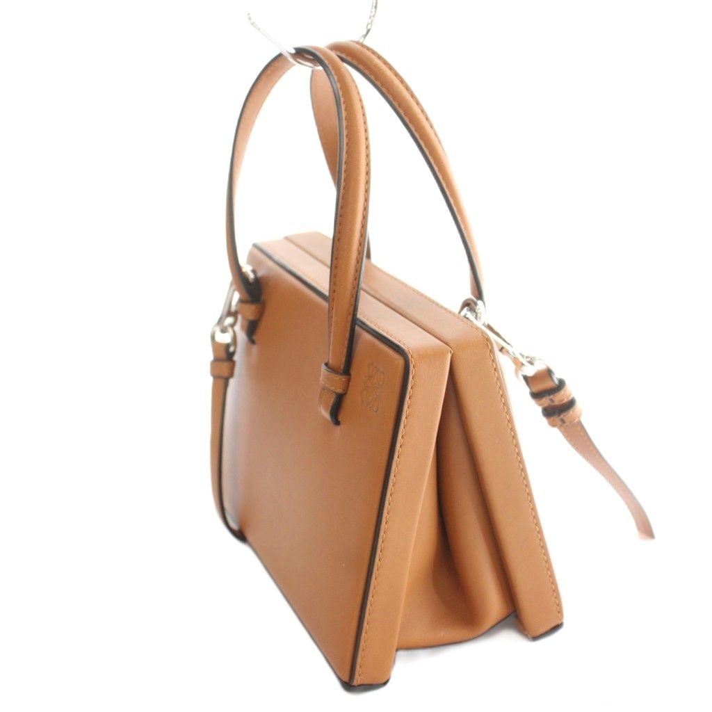 Loewe Postal Small Bag Hand Anagram Logo Solid Leather Brown — view 2