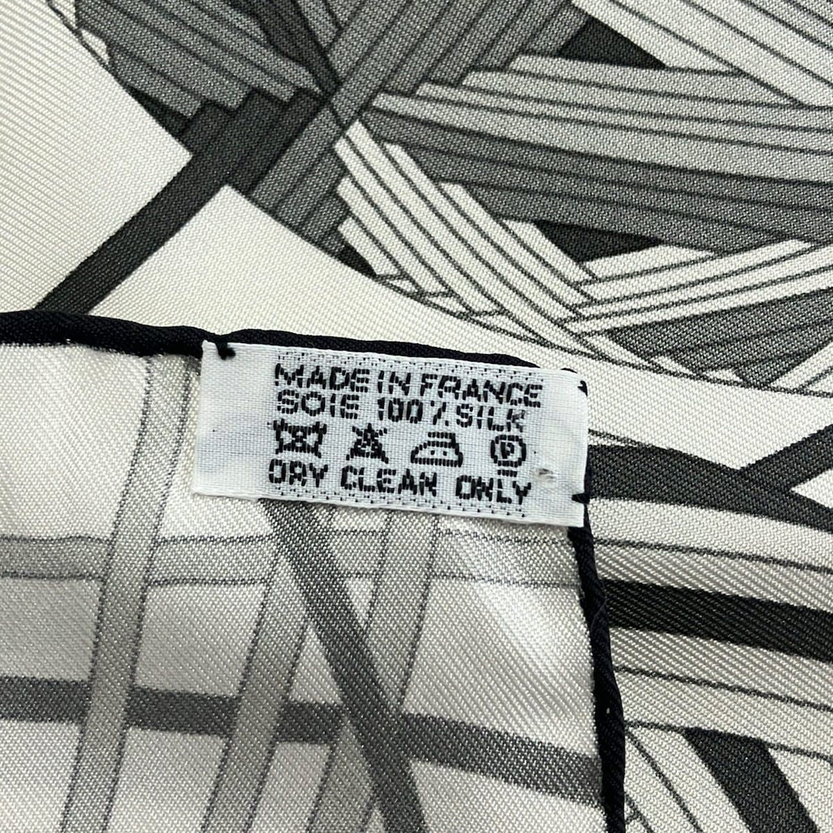 Hermes Scarf Carre 90 White Gray L'art du Temari — view 3