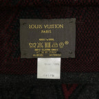 Louis Vuitton Scarf Echarpe Triple Dark Gray Black Bordeaux Wool — view 2