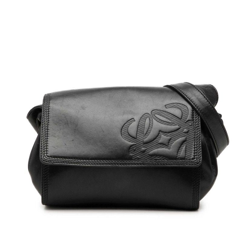 Loewe Anagram Crossbody Shoulder Bag Black Leather