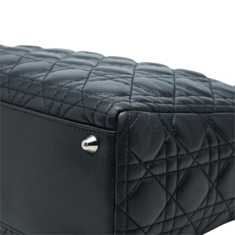 Dior Cannage Lady Dior Large 2-Way Shoulder Bag Black Leather — view 6
