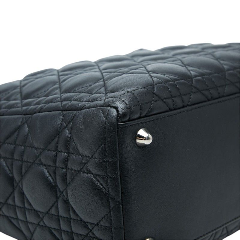 Dior Cannage Lady Dior Large 2-Way Shoulder Bag Black Leather — view 5