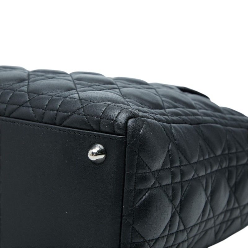 Dior Cannage Lady Dior Large 2-Way Shoulder Bag Black Leather — view 4