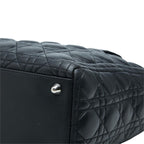 Dior Cannage Lady Dior Large 2-Way Shoulder Bag Black Leather — view 4
