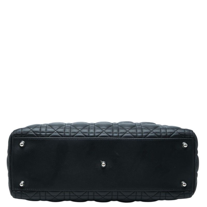 Dior Cannage Lady Dior Large 2-Way Shoulder Bag Black Leather — view 3