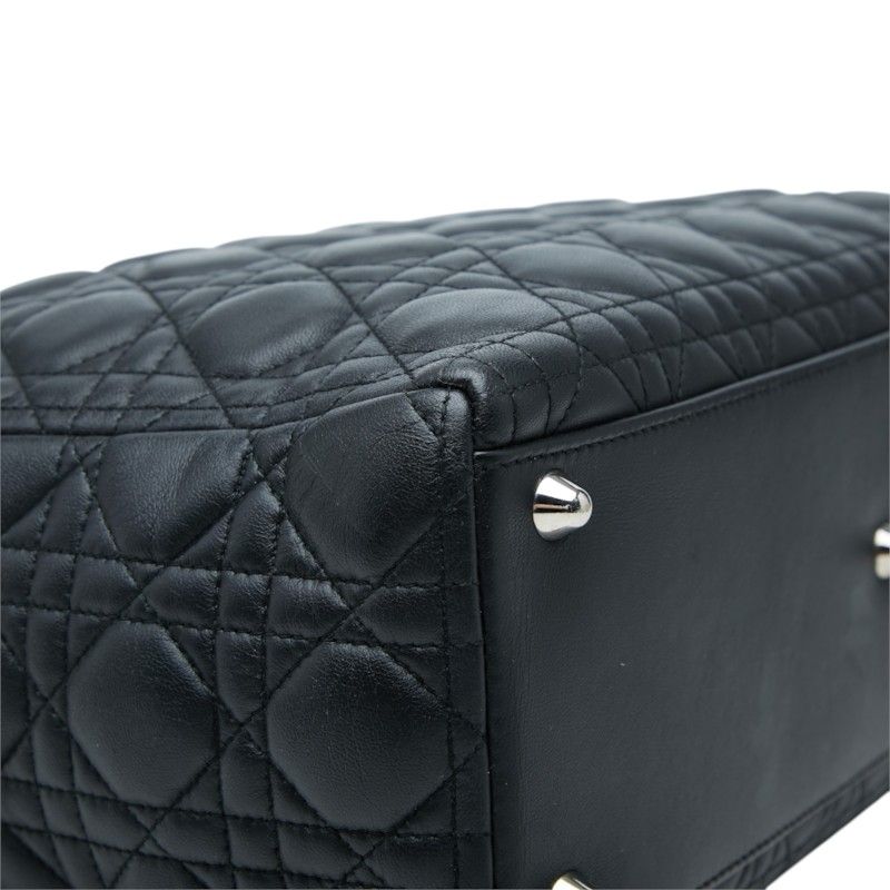 Dior Cannage Lady Dior Large 2-Way Shoulder Bag Black Leather — view 7