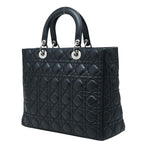 Dior Cannage Lady Dior Large 2-Way Shoulder Bag Black Leather — view 2