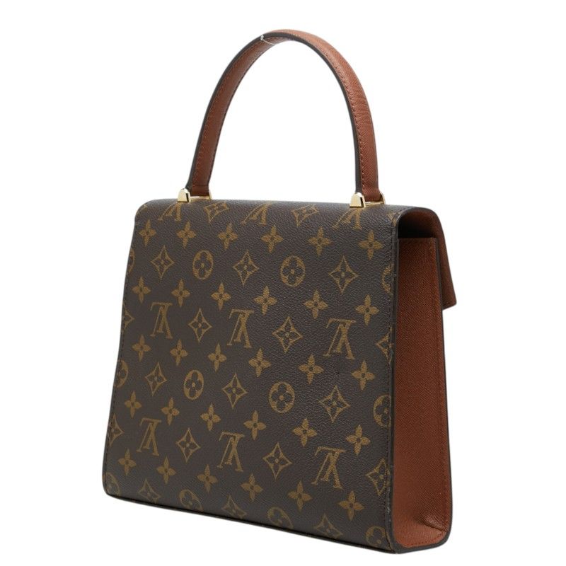 Louis Vuitton Monogram Malesherbes Handbag Brown Leather — view 2