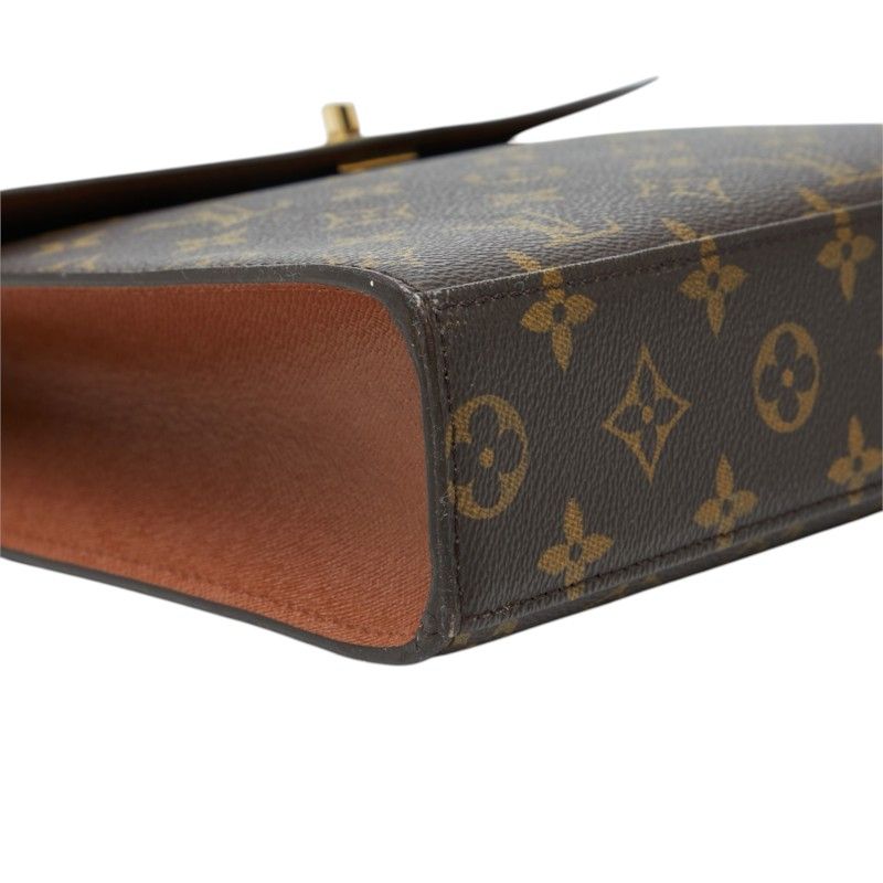 Louis Vuitton Monogram Malesherbes Handbag Brown Leather — view 5