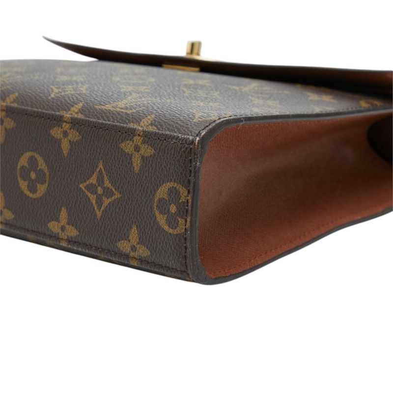 Louis Vuitton Monogram Malesherbes Handbag Brown Leather — view 4