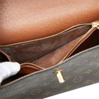 Louis Vuitton Monogram Malesherbes Handbag Brown Leather — view 7