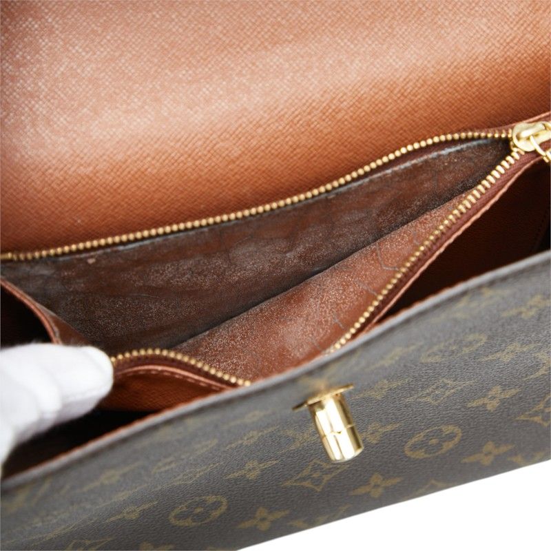 Louis Vuitton Monogram Malesherbes Handbag Brown Leather — view 7