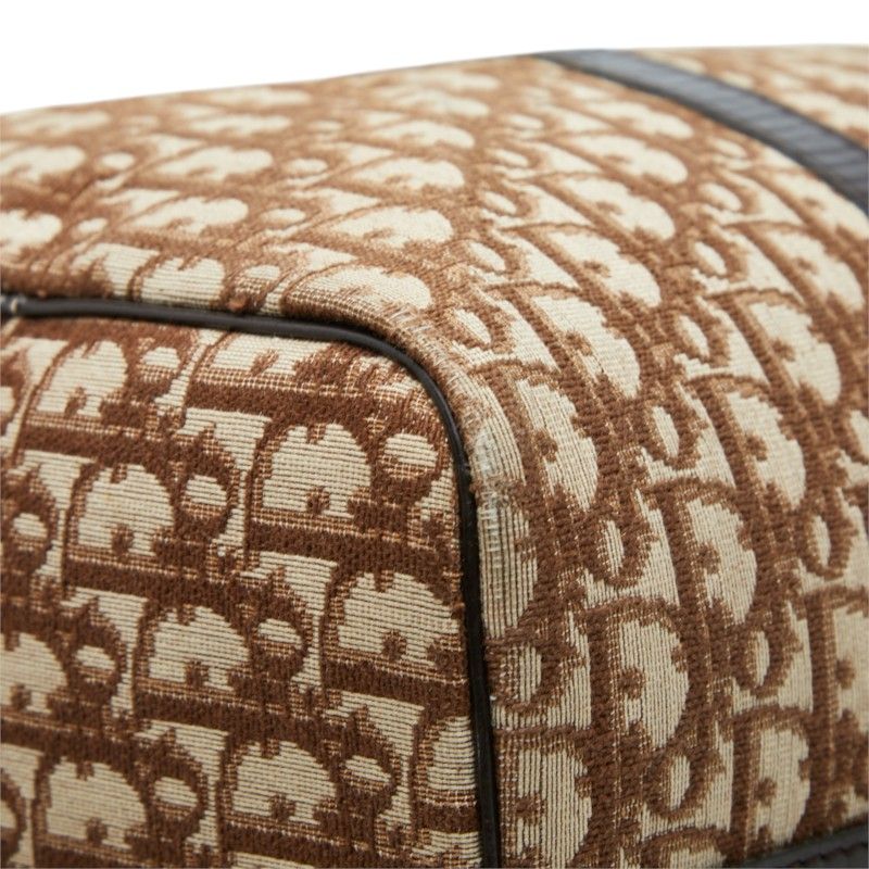 Dior Trotter Boston Bag Beige Brown Canvas Leather — view 6