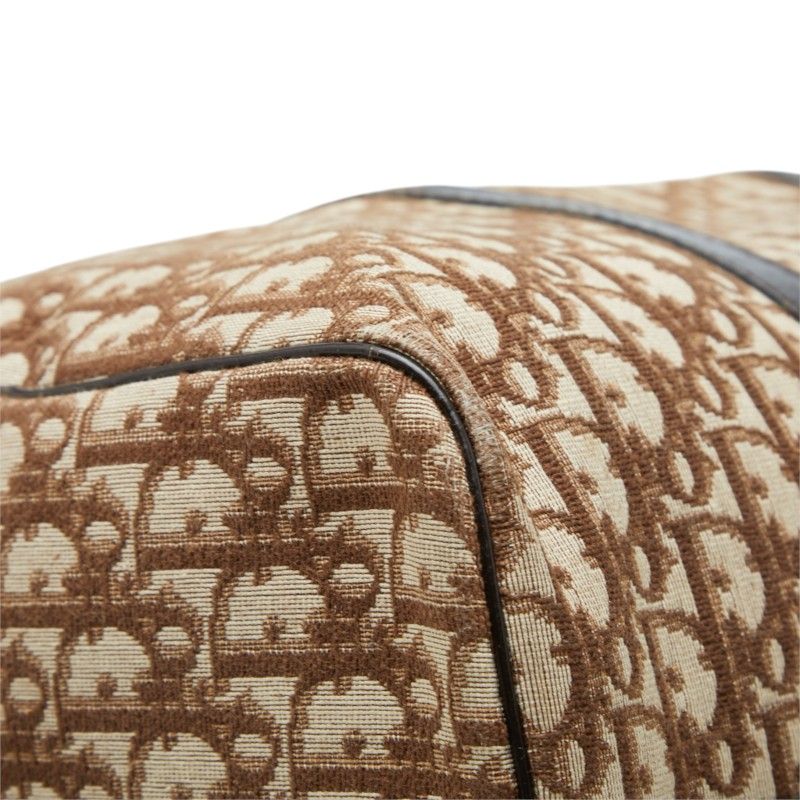 Dior Trotter Boston Bag Beige Brown Canvas Leather — view 5