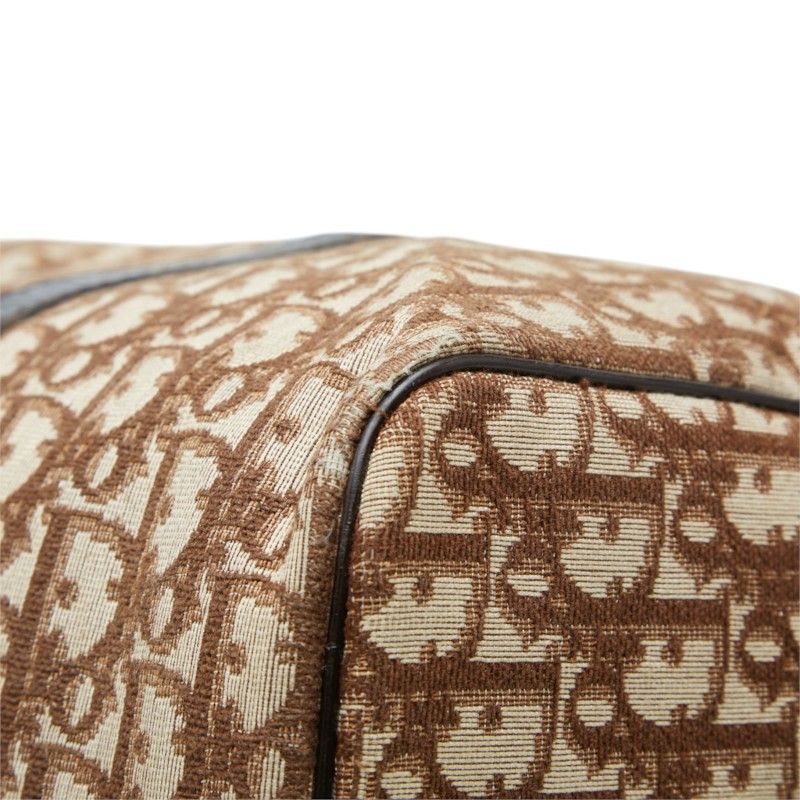 Dior Trotter Boston Bag Beige Brown Canvas Leather — view 4