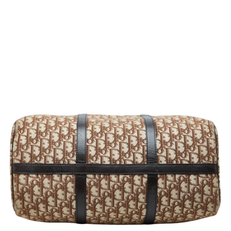 Dior Trotter Boston Bag Beige Brown Canvas Leather — view 3