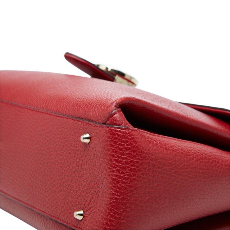 Gucci Interlocking G Chain Shoulder Bag 2-Way Red Leather — view 4