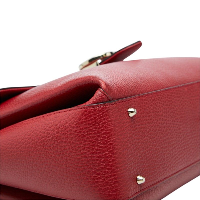 Gucci Interlocking G Chain Shoulder Bag 2-Way Red Leather — view 5