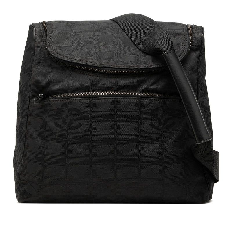 Chanel New Travel Line CC Logo Backpack Black Nylon