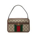 Gucci GG Supreme Sherry Line Ophidia Handbag Beige Brown Leather