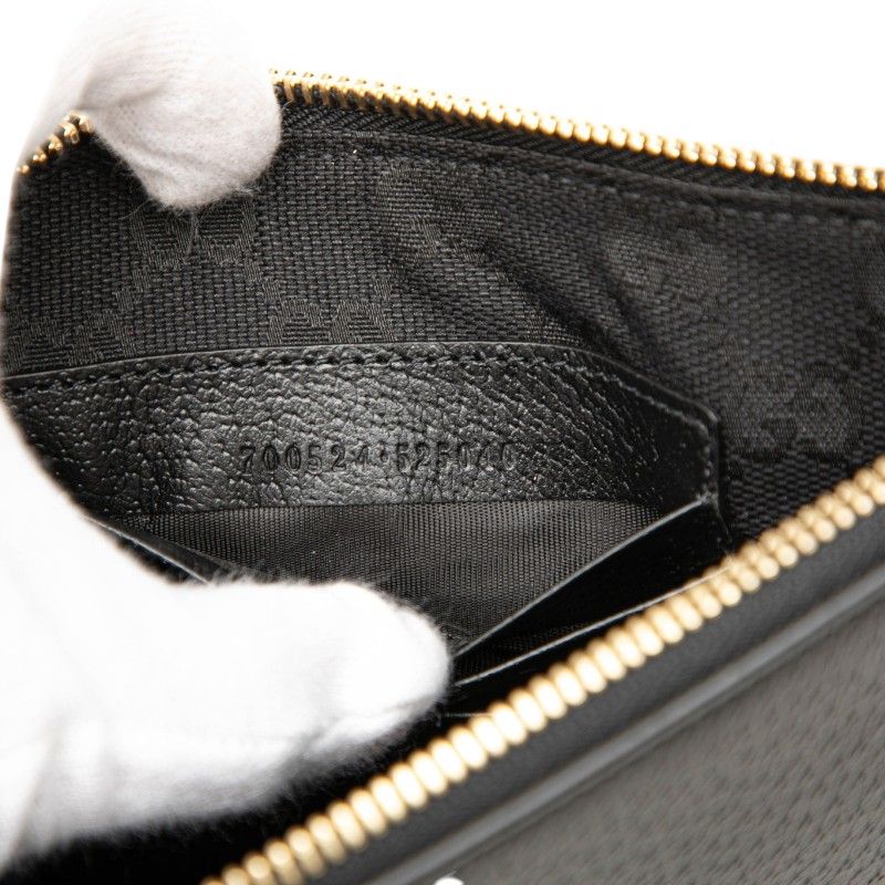 Gucci Horsebit Clutch Black Gold Leather — view 6